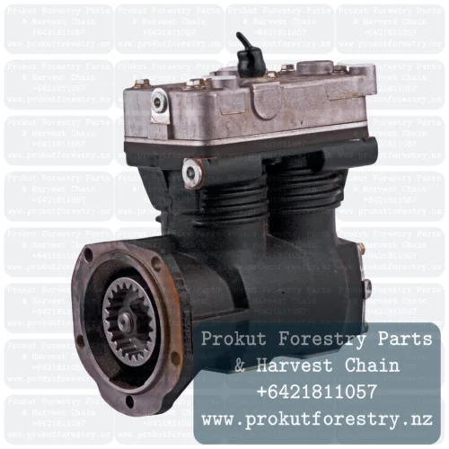 Bendix DuraFlo 596 (DF-596) is a twin-cylinder, reciprocating air compressor designed for high-demand pneumatic systems in heavy-duty vocational vehicles. This unit is commonly specified for logging trucks and heavy haulers that require rapid air pressure recovery